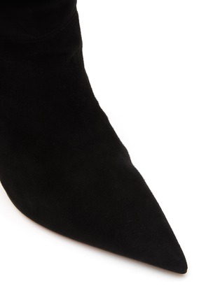 Detail View - Click To Enlarge - AMINA MUADDI - ‘Ida’ 95 Suede Slouchy Heeled Boots