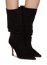Figure View - Click To Enlarge - AMINA MUADDI - ‘Ida’ 95 Suede Slouchy Heeled Boots