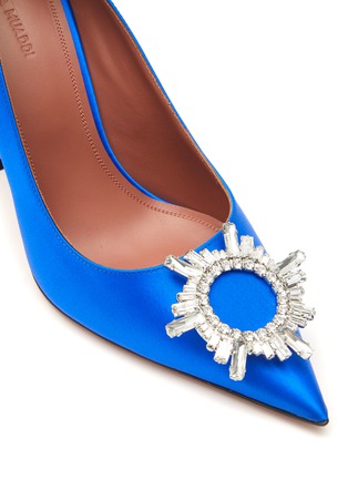 Detail View - Click To Enlarge - AMINA MUADDI - ‘Begum’ 95 Crystal Embellished Leather Pumps