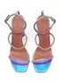 AMINA MUADDI - ‘Gilda’ 95 Stone Embellished Iridescent Leather Heels