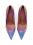 Detail View - Click To Enlarge - AMINA MUADDI - ‘Ami’ 95 Iridescent Leather Heeled Pumps