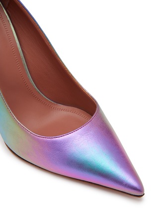 Detail View - Click To Enlarge - AMINA MUADDI - ‘Ami’ 95 Iridescent Leather Heeled Pumps
