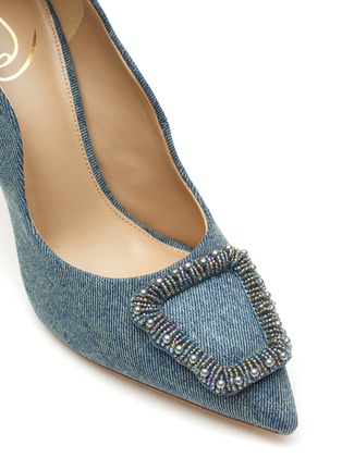 Detail View - Click To Enlarge - SAM EDELMAN - ‘HARRIETT’ BEAD EMBELLISHED BUCKLE SCALLOP PUMPS