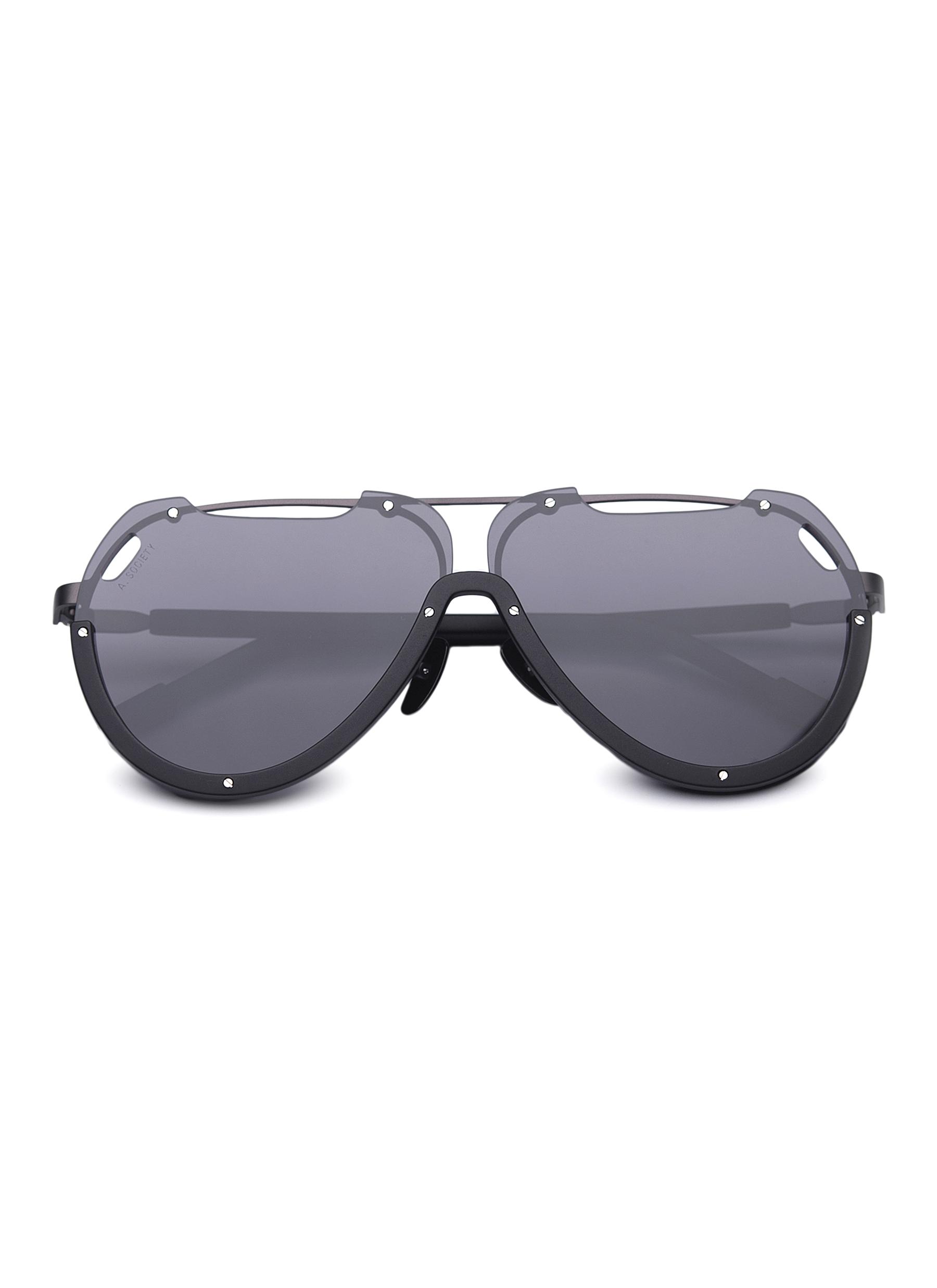 A. Society Bailey Ski Frames Matte Temples Sunglasses In Black