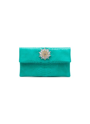Main View - Click To Enlarge - SUZETTE - SMALL ‘LEON’ BROOCH PYTHON LEATHERCLUTCH