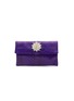 Main View - Click To Enlarge - SUZETTE - SMALL ‘LEON’ BROOCH PYTHON LEATHER CLUTCH