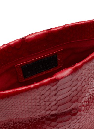 Detail View - Click To Enlarge - SUZETTE - SMALL ‘LEON’ BROOCH PYTHON LEATHER CLUTCH