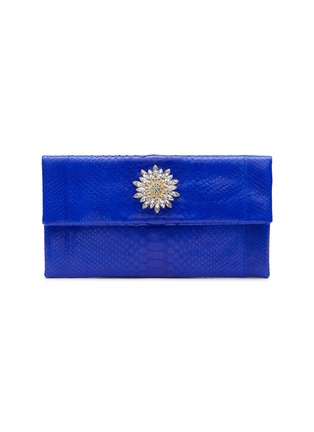 Main View - Click To Enlarge - SUZETTE - SMALL ‘HENRI’ BROOCH PYTHON LEATHER CLUTCH