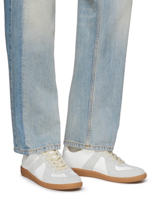 Figure View - Click To Enlarge - MAISON MARGIELA - ‘Replica’ Leather Low Top Sneakers