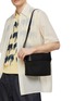 Figure View - Click To Enlarge - JIL SANDER - ‘Lid’ Linen Canvas Leather Cover Crossbody Bag