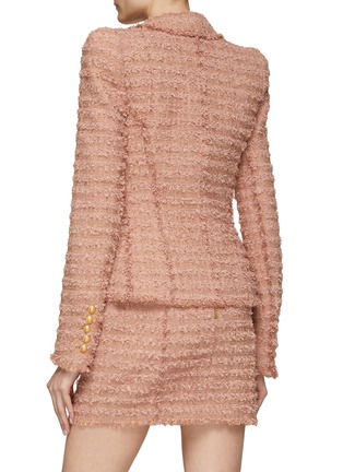 Back View - Click To Enlarge - BALMAIN - Gold Toned Button Tweed Double Breasted Jacket