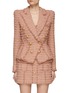 Main View - Click To Enlarge - BALMAIN - Gold Toned Button Tweed Double Breasted Jacket