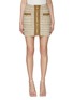Main View - Click To Enlarge - BALMAIN - Button Embellished Front Zip Tweed Mini Skirt