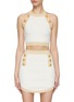 Main View - Click To Enlarge - BALMAIN - Gold Toned Button Knit Sleeveless Cropped Top