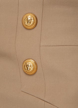  - BALMAIN - Gold Toned Button Grain De Poudre Skirt