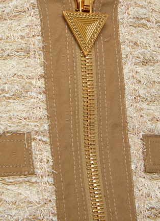  - BALMAIN - Crewneck 4 Pockets Front Zip Tweed Jacket