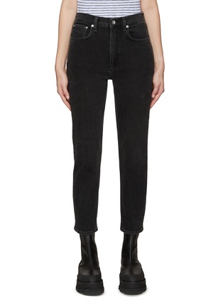 Rag & Bone Nina Mid-rise Straight-leg Denim Jeans in Black Womens Clothing Jeans Straight-leg jeans 