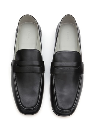 Detail View - Click To Enlarge - EQUIL - ‘LONDON’ FLAT SQUARE TOE LEATHER PENNY LOAFERS