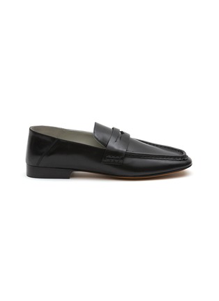 Main View - Click To Enlarge - EQUIL - ‘LONDON’ FLAT SQUARE TOE LEATHER PENNY LOAFERS