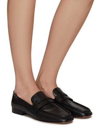 Figure View - Click To Enlarge - EQUIL - ‘LONDON’ FLAT SQUARE TOE LEATHER PENNY LOAFERS