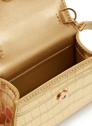 Detail View - Click To Enlarge - SELF-PORTRAIT - Micro ‘Bow’ Croc Embossed Leather Crossbody Bag