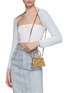 Figure View - Click To Enlarge - SELF-PORTRAIT - Micro ‘Bow’ Croc Embossed Leather Crossbody Bag