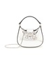 Main View - Click To Enlarge - SELF-PORTRAIT - Micro ‘Bow Curve’ Stone Embellished Leather Hobo Bag