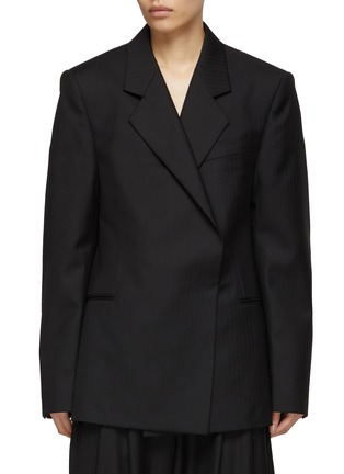 Main View - Click To Enlarge - ALAÏA - Herringbone Oversized Double Breasted Blazer