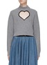 Main View - Click To Enlarge - ALAÏA - HEART DETAIL CROPPED SWEATER