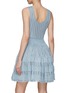Back View - Click To Enlarge - ALAÏA - Scoop Neck Elasticated Waist Ribbed Detail Mini Sakter Dress