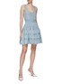 Figure View - Click To Enlarge - ALAÏA - Scoop Neck Elasticated Waist Ribbed Detail Mini Sakter Dress