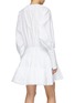 Back View - Click To Enlarge - ALAÏA - Cotton Flared Round Neck Shirt Dress