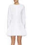 Main View - Click To Enlarge - ALAÏA - Cotton Flared Round Neck Shirt Dress