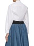 Back View - Click To Enlarge - ALAÏA - Mandarin Collar Self-Tie Keyhole Front Cropped Shirt