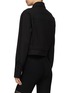 Back View - Click To Enlarge - ALAÏA - Virgin Wool Blend Cropped Shirt Jacket