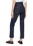 Back View - Click To Enlarge - ALAÏA - Dark Washed High Rise Straight Leg Cropped Jeans