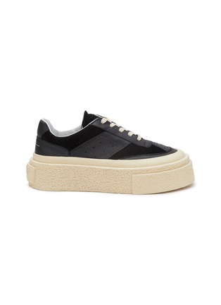 Main View - Click To Enlarge - MM6 MAISON MARGIELA - Leather Platform Low Top Sneakers