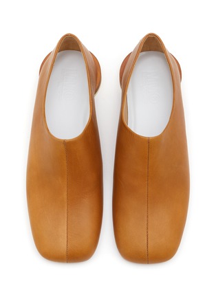 Detail View - Click To Enlarge - MM6 MAISON MARGIELA - Step In Heel Leather Square Toe Moccasin Flats