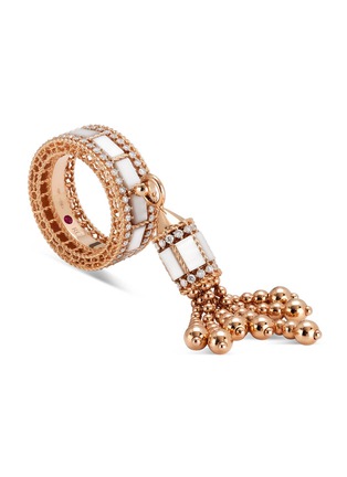 Main View - Click To Enlarge - ROBERTO COIN - Art Deco Diamond Ruby Mother Of Pearl 18K Rose Gold Ring — 14mm