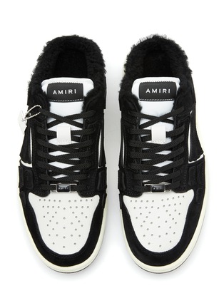 Detail View - Click To Enlarge - AMIRI - ‘Skel’ Shearling Inner Leather Slip On Sneakers