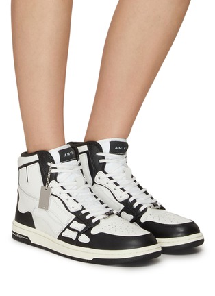 Figure View - Click To Enlarge - AMIRI - ‘SKEL’ HIGH TOP LACE UP LEATHER SNEAKERS