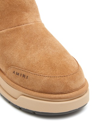 Detail View - Click To Enlarge - AMIRI - LOGO APPLIQUÉ OVERSTITCH DETAIL SHEARLING BOOTS