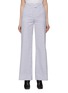 Main View - Click To Enlarge - SA SU PHI - Flat Front Striped Wide Leg Cotton Poplin Pants