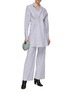 Figure View - Click To Enlarge - SA SU PHI - Flat Front Striped Wide Leg Cotton Poplin Pants