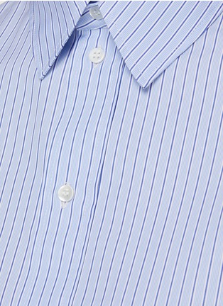  - SA SU PHI - Curved Hem Striped Cotton Poplin Button Up Shirt