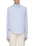 Main View - Click To Enlarge - SA SU PHI - Curved Hem Striped Cotton Poplin Button Up Shirt