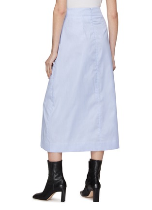 Back View - Click To Enlarge - SA SU PHI - Striped Cotton Poplin High Waist A-Line Skirt