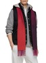 Figure View - Click To Enlarge - JOHNSTONS OF ELGIN - FRINGED EDGE TWO TONE OMBRE CASHMERE SCARF