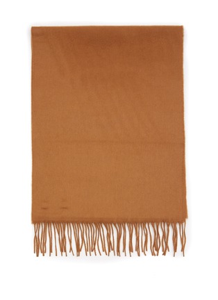 Detail View - Click To Enlarge - JOHNSTONS OF ELGIN - FRINGED EDGE PLAIN WIDE CASHMERE SCARF