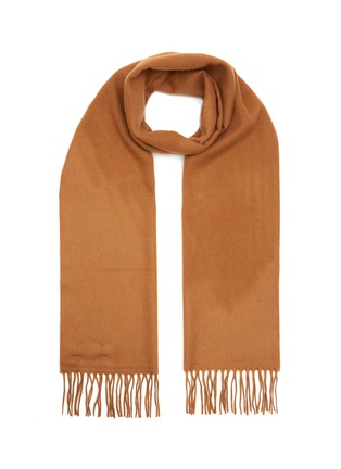Main View - Click To Enlarge - JOHNSTONS OF ELGIN - FRINGED EDGE PLAIN WIDE CASHMERE SCARF